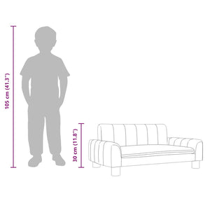 Schwarzes Kindersofa, Stoff, 50x40x30 cm