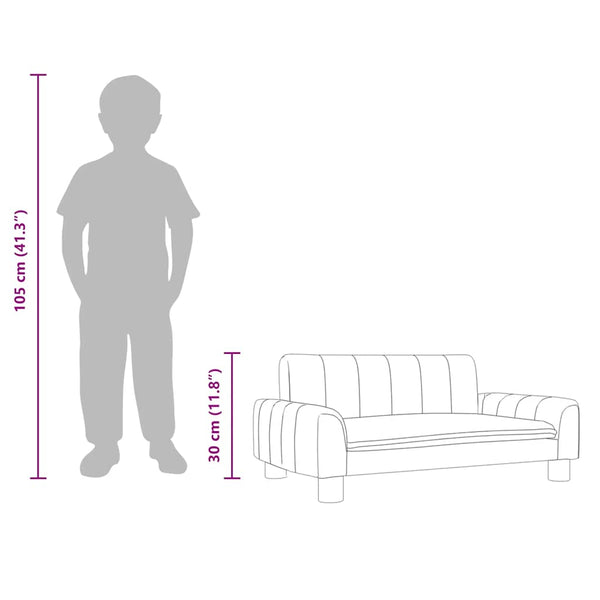 Schwarzes Kindersofa, Stoff, 50x40x30 cm