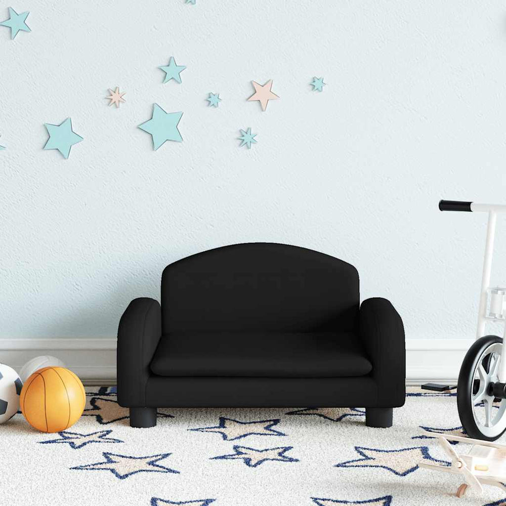 Schwarzes Kindersofa, Stoff, 50x40x30 cm