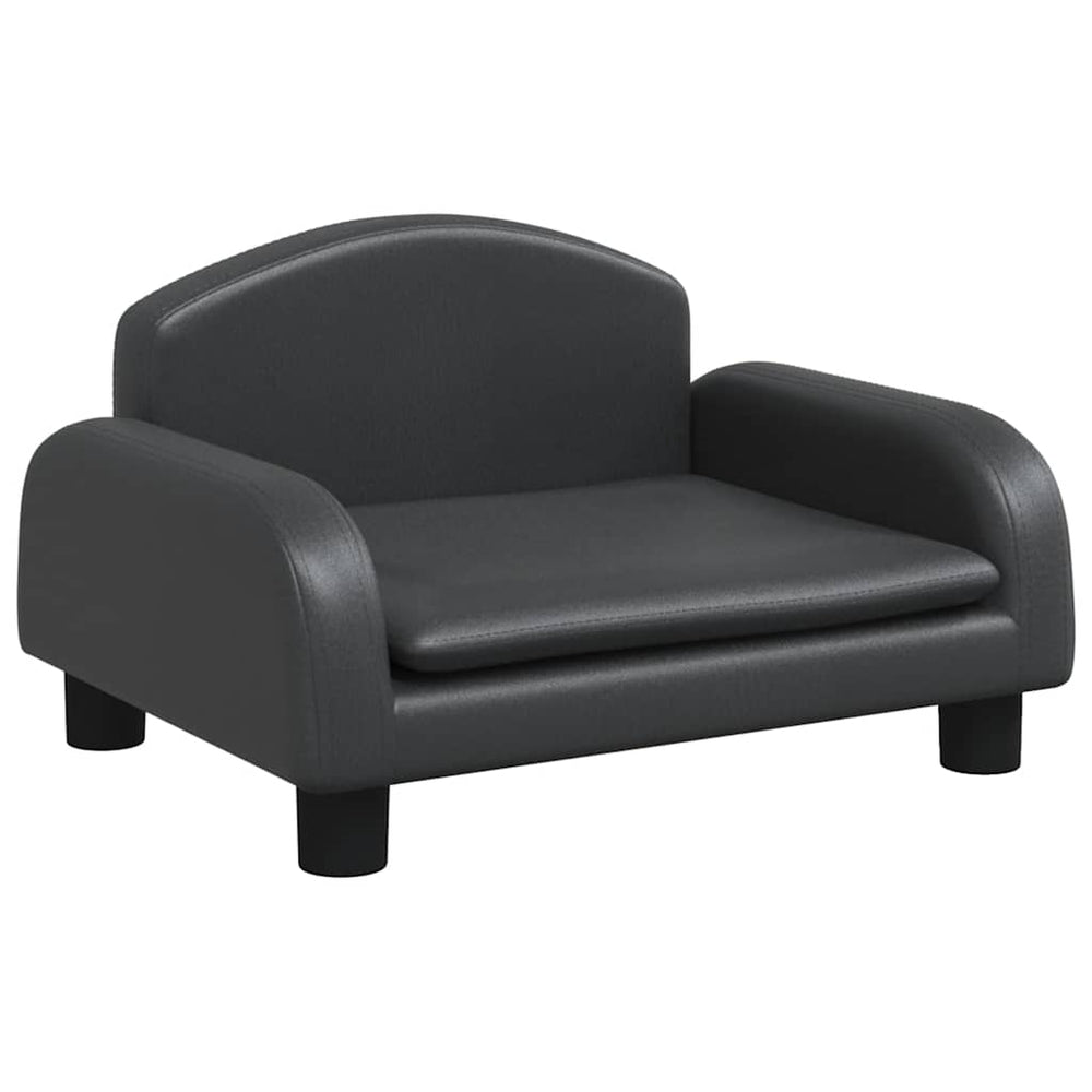 Kindersofa Schwarz Kunstleder 50x40x30 cm