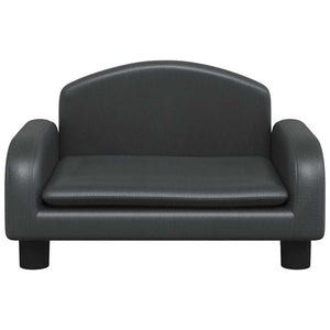 Kindersofa Schwarz Kunstleder 50x40x30 cm