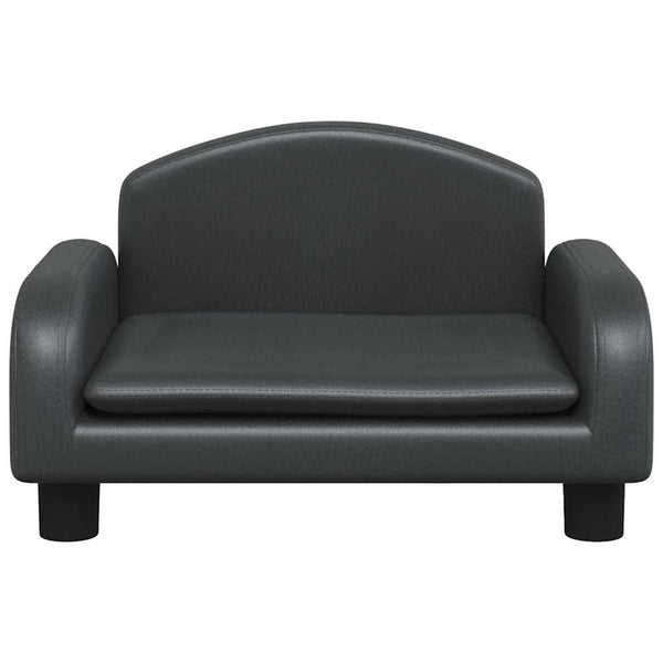Kindersofa Schwarz Kunstleder 50x40x30 cm