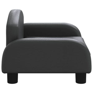Kindersofa Schwarz Kunstleder 50x40x30 cm