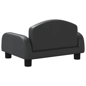 Kindersofa Schwarz Kunstleder 50x40x30 cm