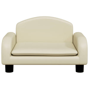 Kindersofa Creme Kunstleder 50x40x30cm