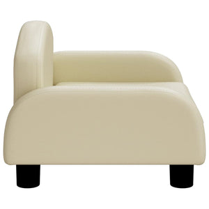 Kindersofa Creme Kunstleder 50x40x30cm