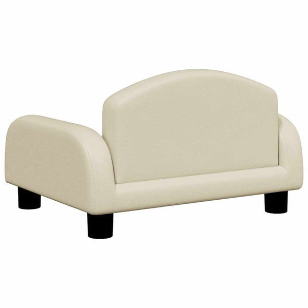 Kindersofa Creme Kunstleder 50x40x30cm