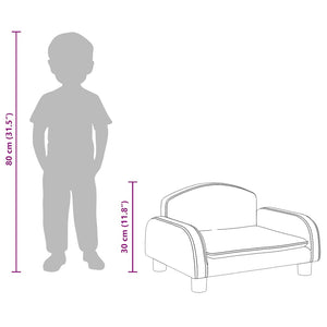 Kindersofa Creme Kunstleder 50x40x30cm