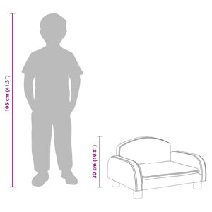 Kindersofa Creme Kunstleder 50x40x30cm