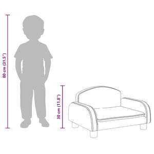 Kindersofa Braun Kunstleder 50x40x30cm