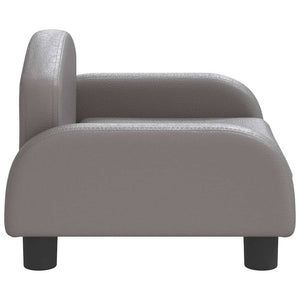 Kindersofa Grau Kunstleder 50x40x30 cm