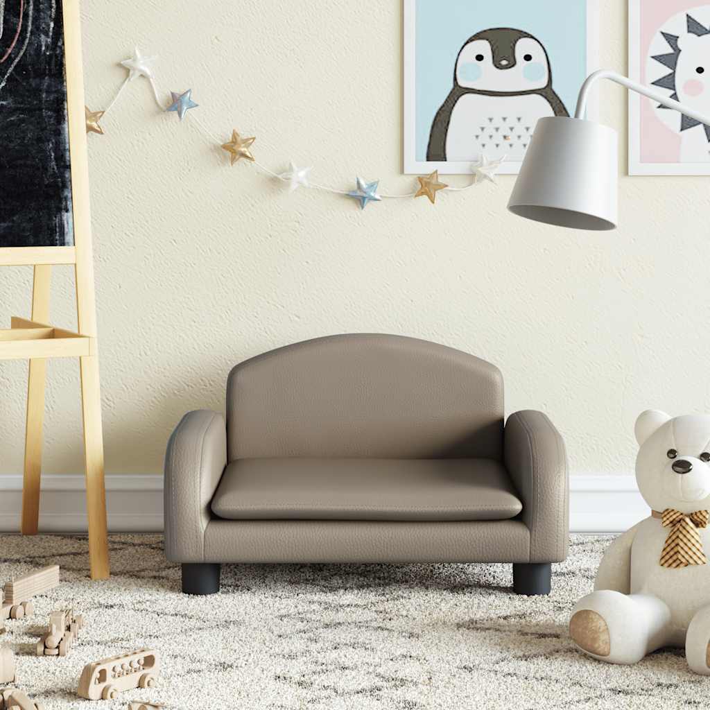 Kindersofa Cappuccino-Braun Kunstleder 50x40x30 cm