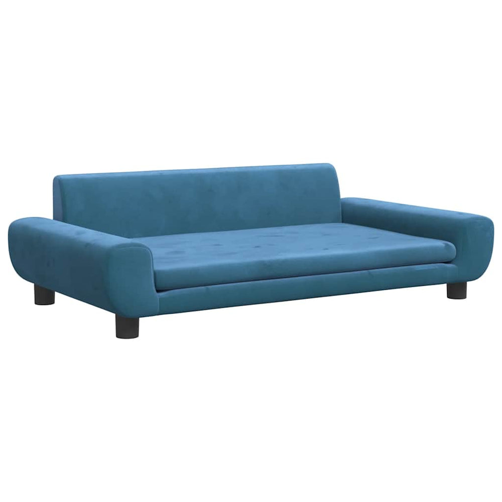 Blaues Kindersofa Samt 100x54x33 cm