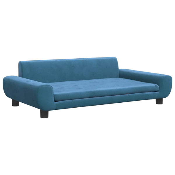 Blaues Kindersofa Samt 100x54x33 cm