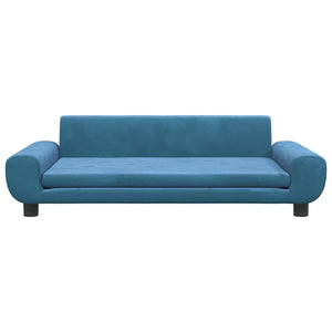 Blaues Kindersofa Samt 100x54x33 cm