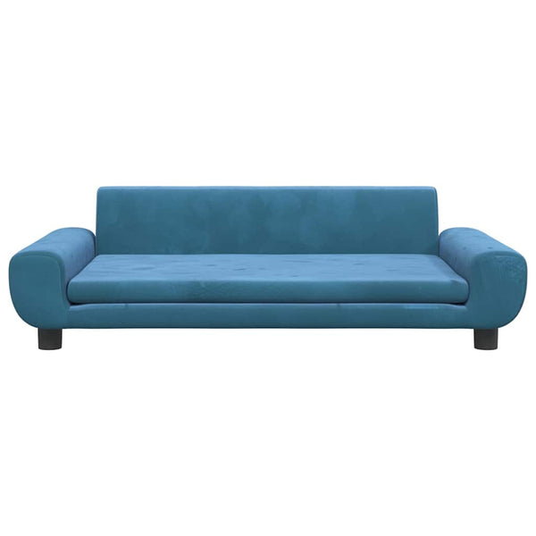 Blaues Kindersofa Samt 100x54x33 cm