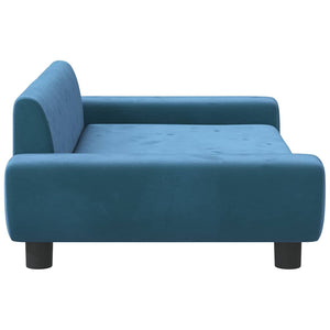 Blaues Kindersofa Samt 100x54x33 cm
