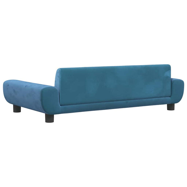 Blaues Kindersofa Samt 100x54x33 cm