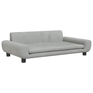 Kindersofa Hellgrau Samt 100 cm
