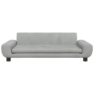 Kindersofa Hellgrau Samt 100 cm