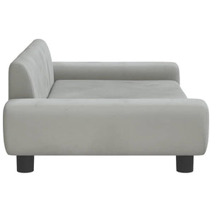 Kindersofa Hellgrau Samt 100 cm