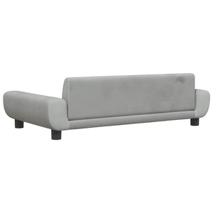 Kindersofa Hellgrau Samt 100 cm