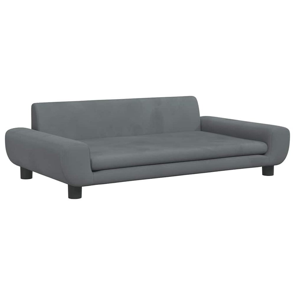 Kindersofa Dunkelgrau Samt 100x54x33 cm