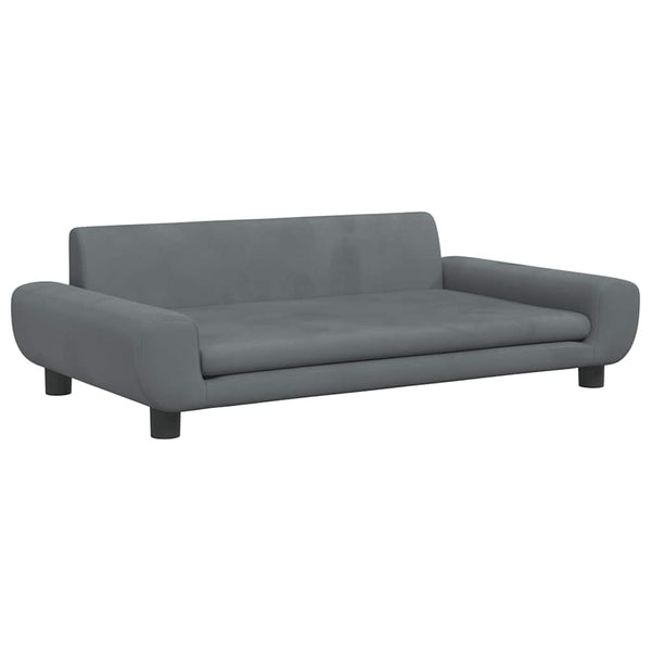 Kindersofa Dunkelgrau Samt 100x54x33 cm