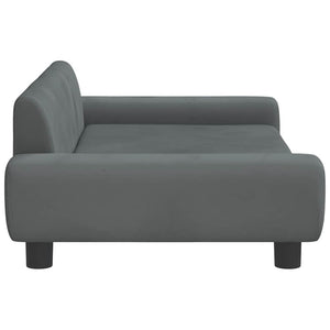 Kindersofa Dunkelgrau Samt 100x54x33 cm
