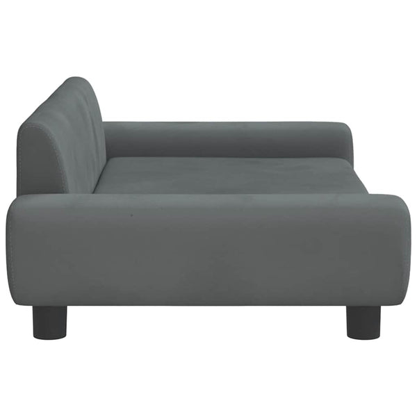 Kindersofa Dunkelgrau Samt 100x54x33 cm