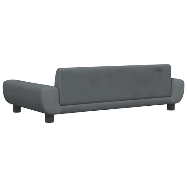 Kindersofa Dunkelgrau Samt 100x54x33 cm