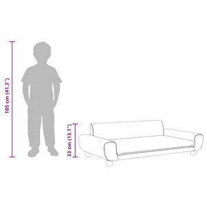 Kindersofa Rosa Samt 100 cm