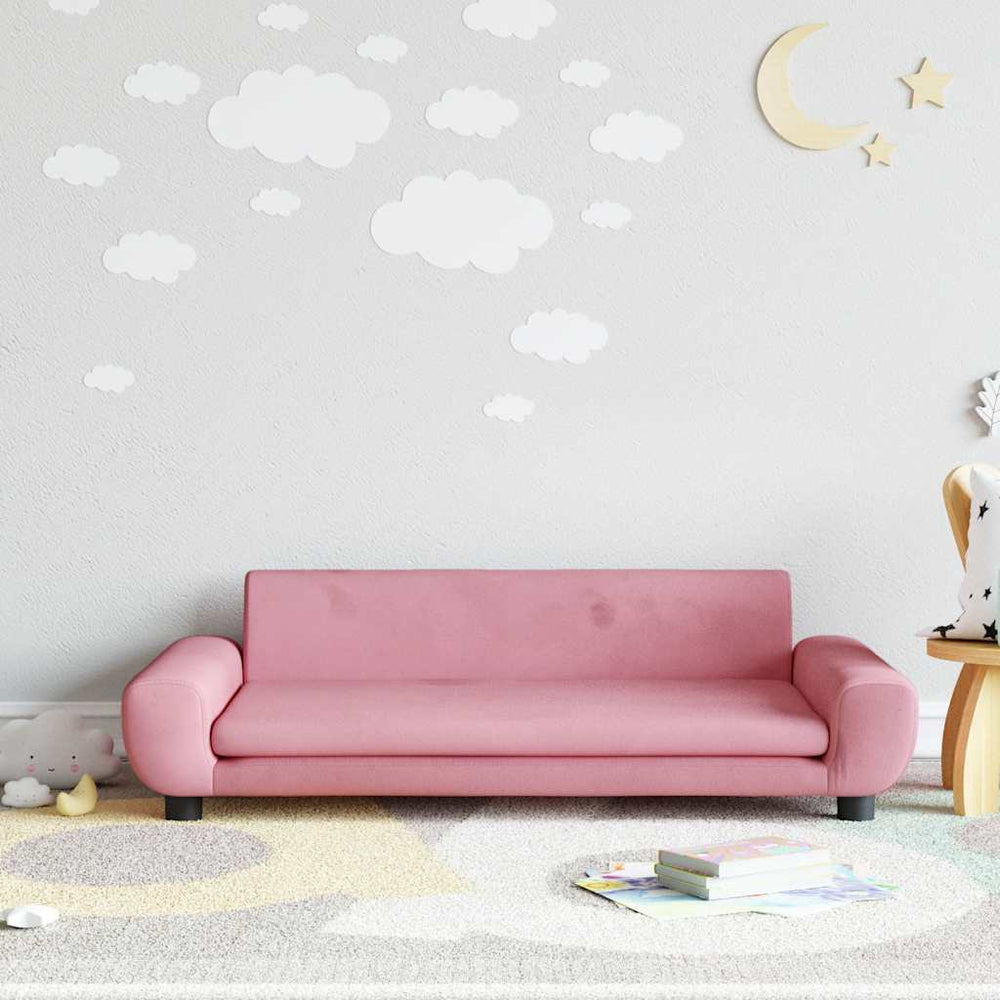 Kindersofa Rosa Samt 100 cm