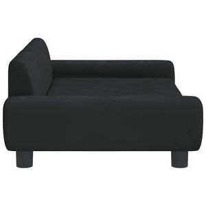 Schwarzes Kindersofa Samt 100x54x33 cm