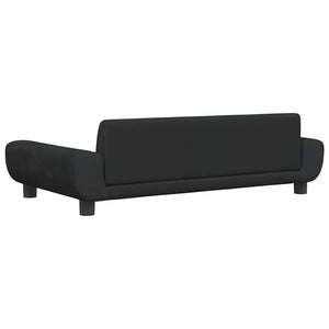 Schwarzes Kindersofa Samt 100x54x33 cm