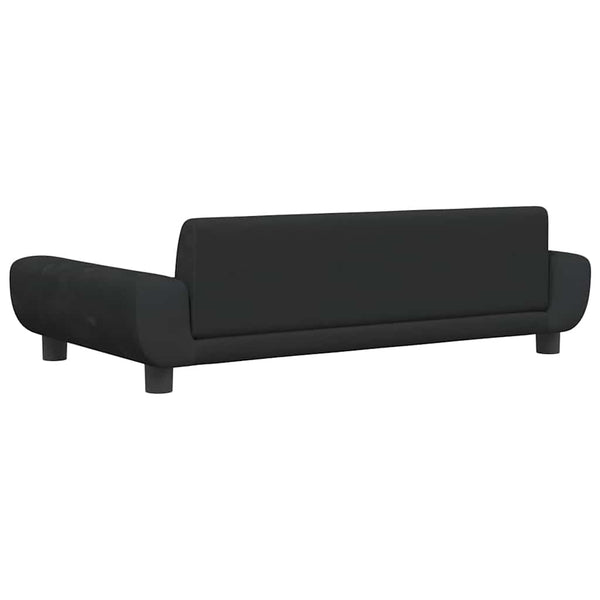 Schwarzes Kindersofa Samt 100x54x33 cm