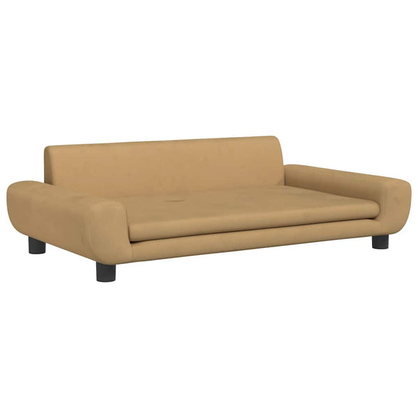 Kindersofa Braun Samt 100x54x33 cm