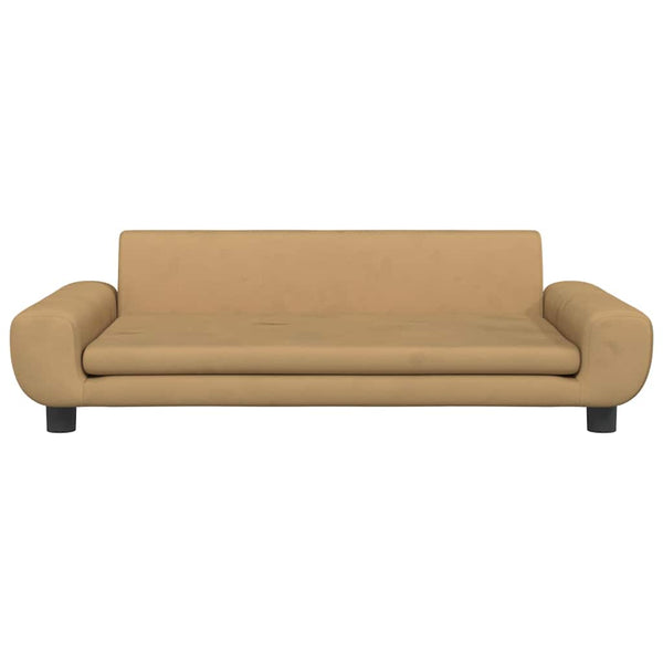 Kindersofa Braun Samt 100x54x33 cm