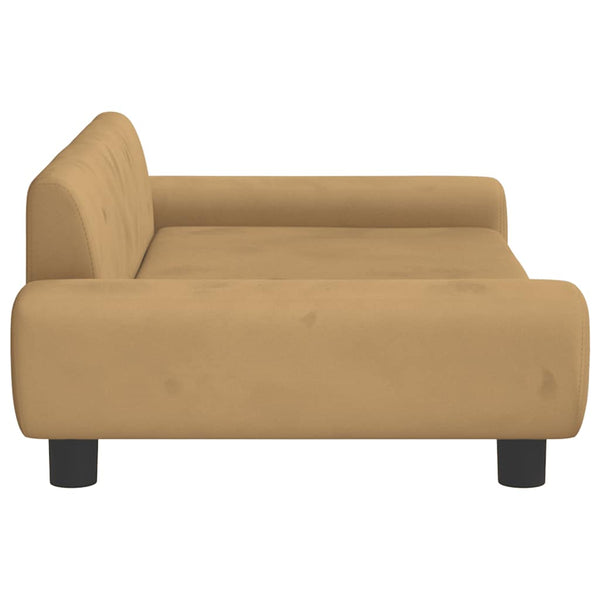 Kindersofa Braun Samt 100x54x33 cm