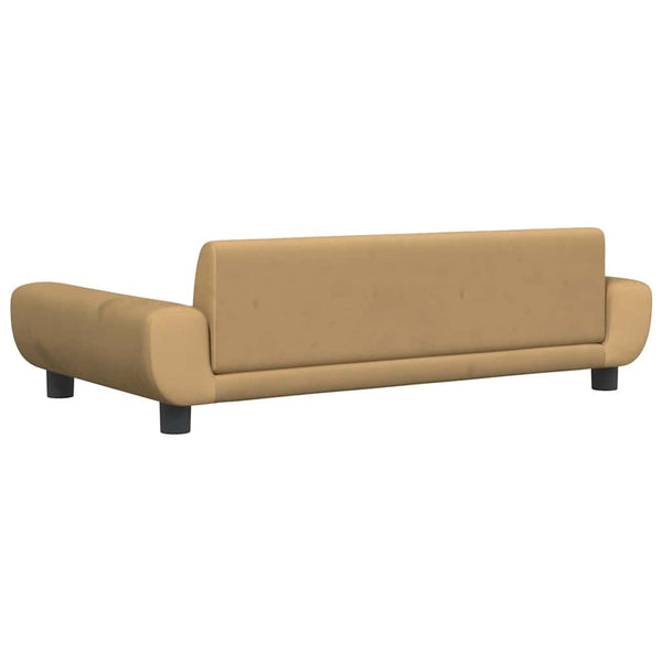 Kindersofa Braun Samt 100x54x33 cm