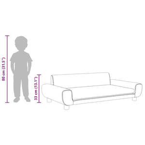 Kindersofa Braun Samt 100x54x33 cm