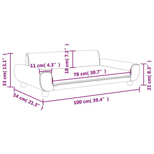 Kinder Sofa Creme Samt 100cm
