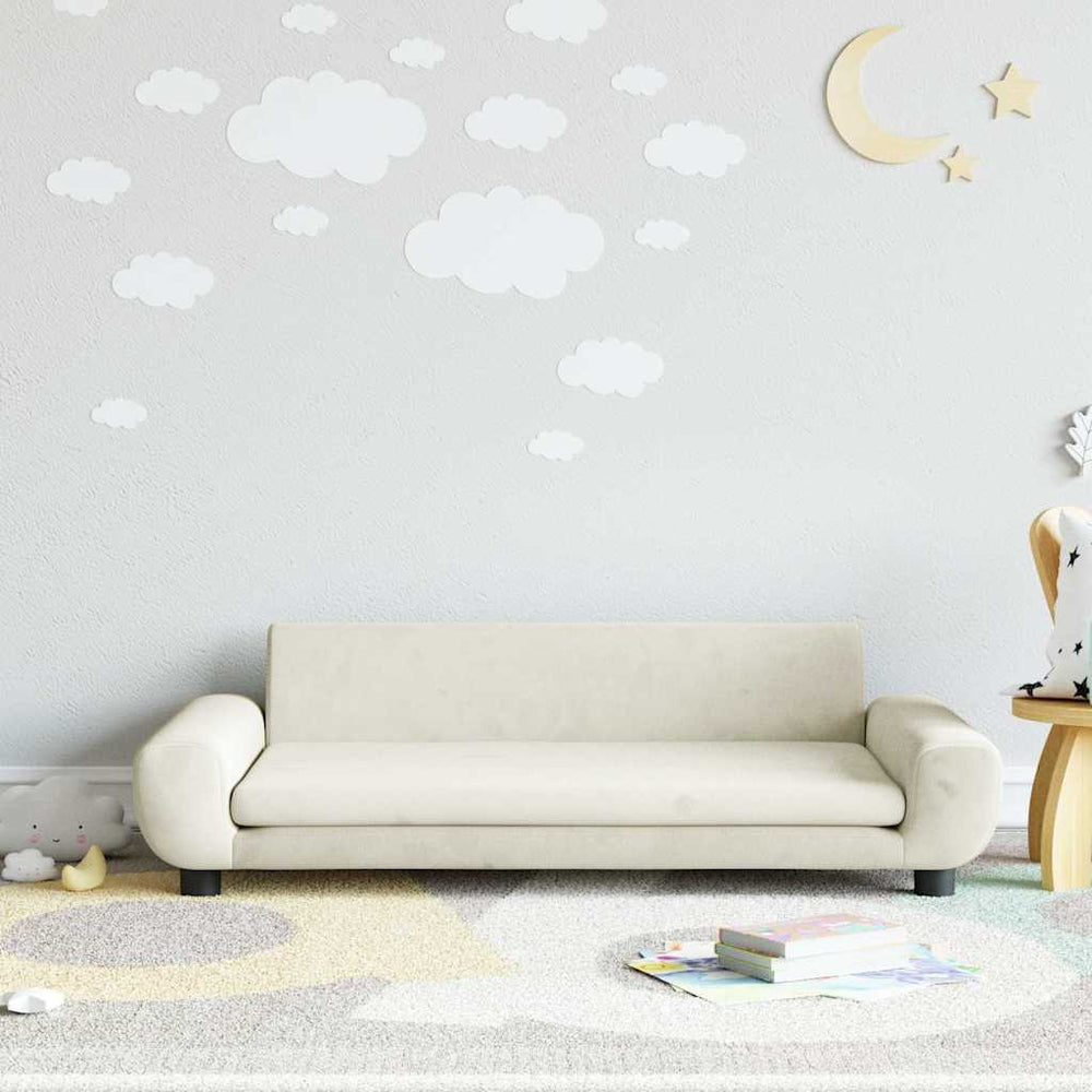 Kinder Sofa Creme Samt 100cm
