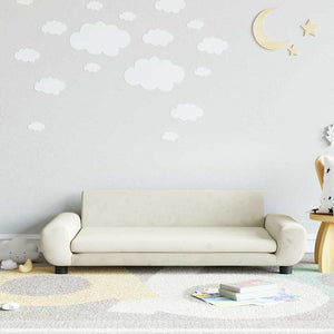 Kinder Sofa Creme Samt 100cm