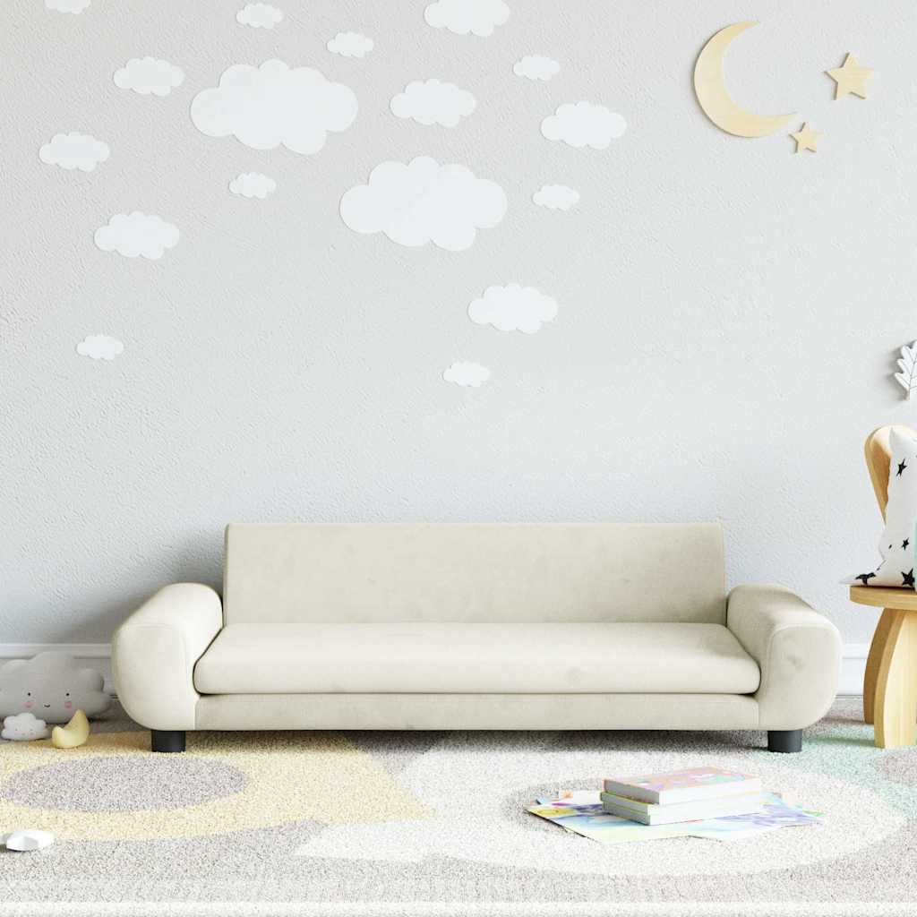 Kinder Sofa Creme Samt 100cm