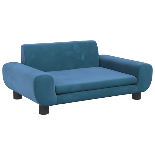 Blaues Kindersofa Samt 70x45x33 cm