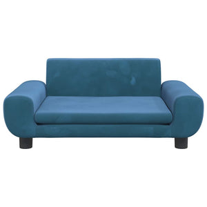 Blaues Kindersofa Samt 70x45x33 cm