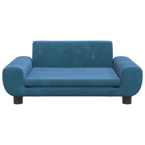 Blaues Kindersofa Samt 70x45x33 cm