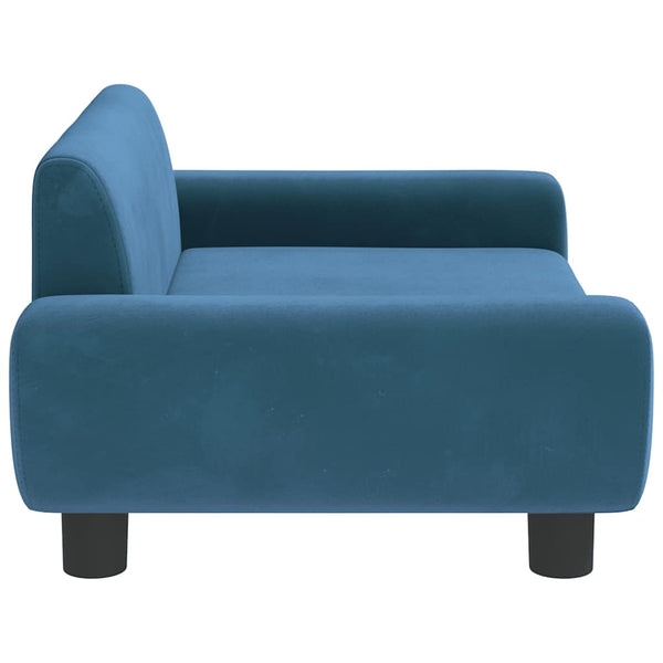 Blaues Kindersofa Samt 70x45x33 cm