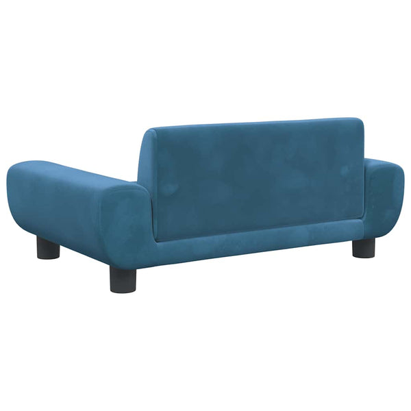 Blaues Kindersofa Samt 70x45x33 cm